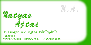 matyas ajtai business card
